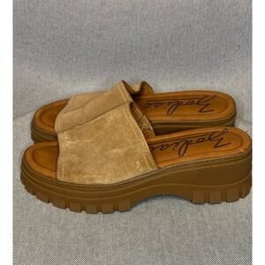 Zodiac Halle Tan Platform Leather Sandals Size 9.5